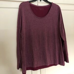 Soft stretchy two layer marled tee